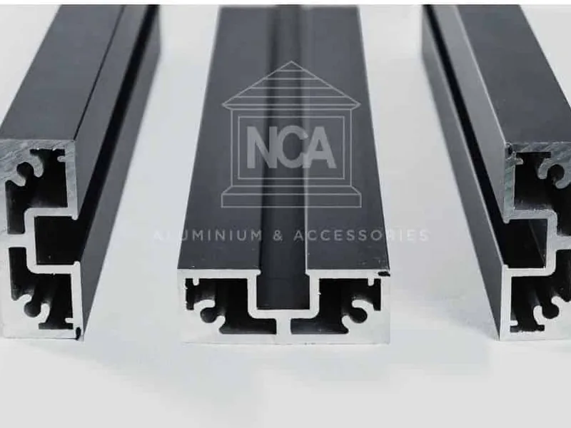 Profil aluminium powder coating hitam