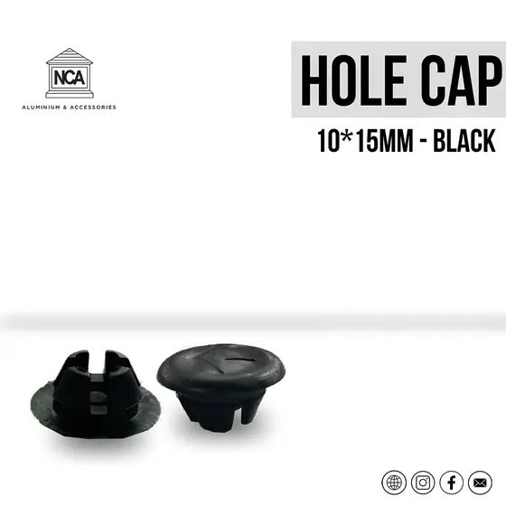 Hole cap 10×15 mm hitam